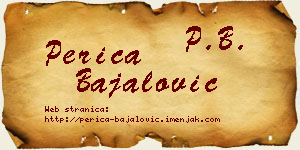 Perica Bajalović vizit kartica